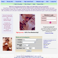 Internet's 100% free dating
and adult dating erotic personals site !
VenusFlame.com is a truly FREE TO USE
site that enables people to meet people with similar interests and needs.
If you're looking for a friend, lover, sex partner,
intimate encounter, one night stand,
group activitiesor or just someone to chat with,
VenusFlame.com is the site to meet all types of people from all over the world!
join now, it won't cost you anything! 